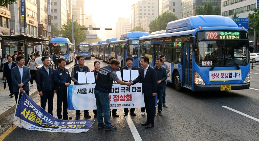 서울 시내버스 파업 막판 타결